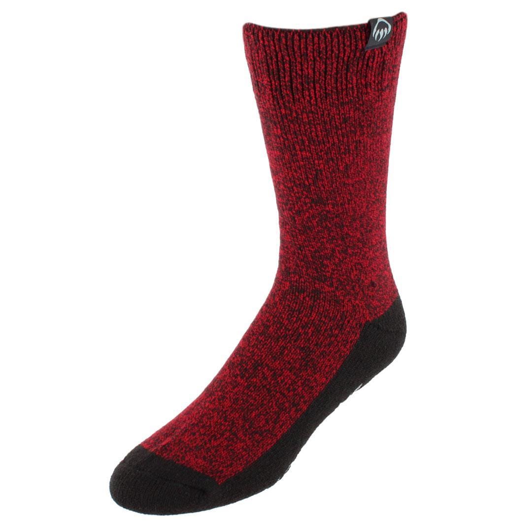 Wolverine Men's Alpine Brushed Thermal Crew Sock (2 Pair Pack) - Red and Black