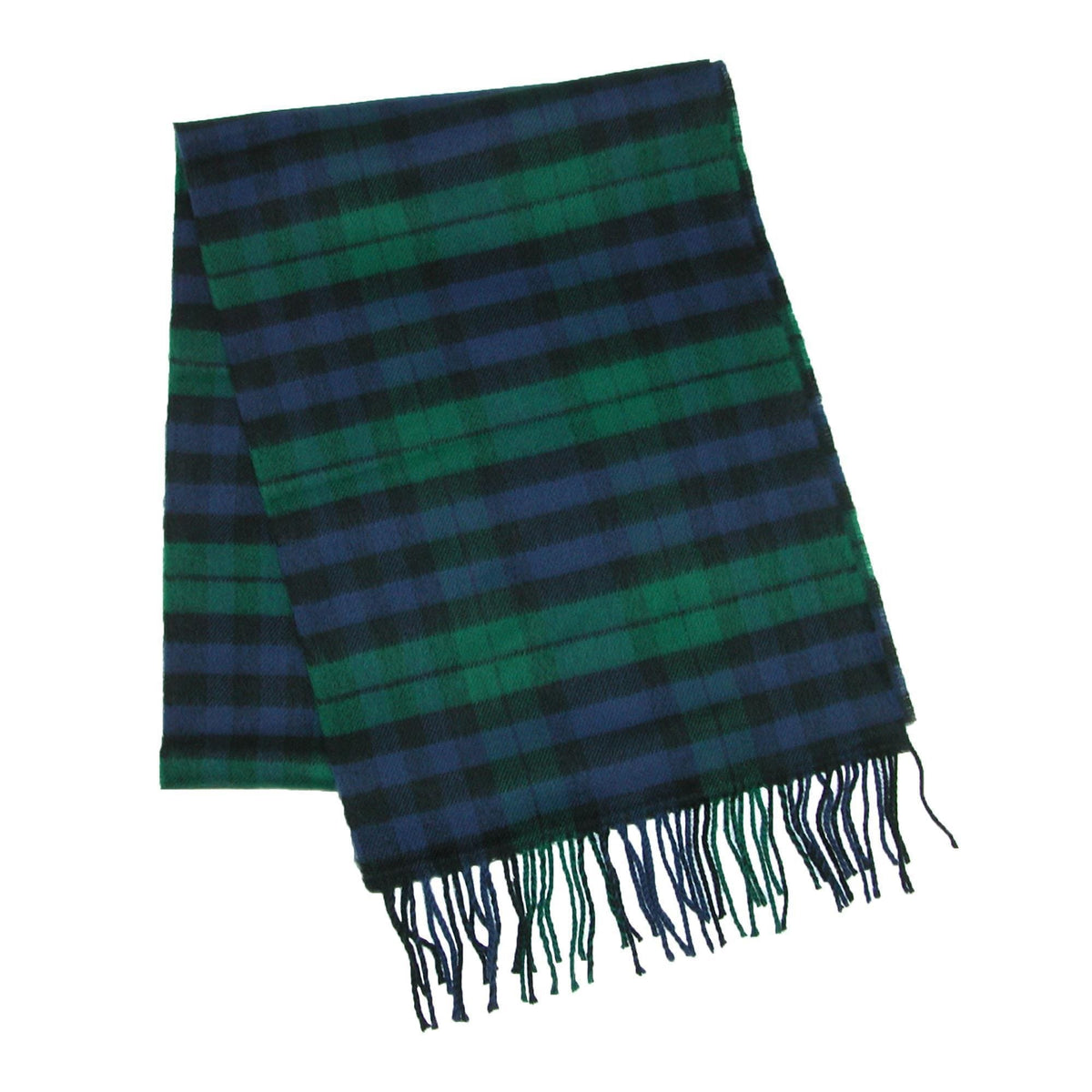 David & Young Soft Plaid Winter Scarf for Men & Women Cozy Fringe - Green