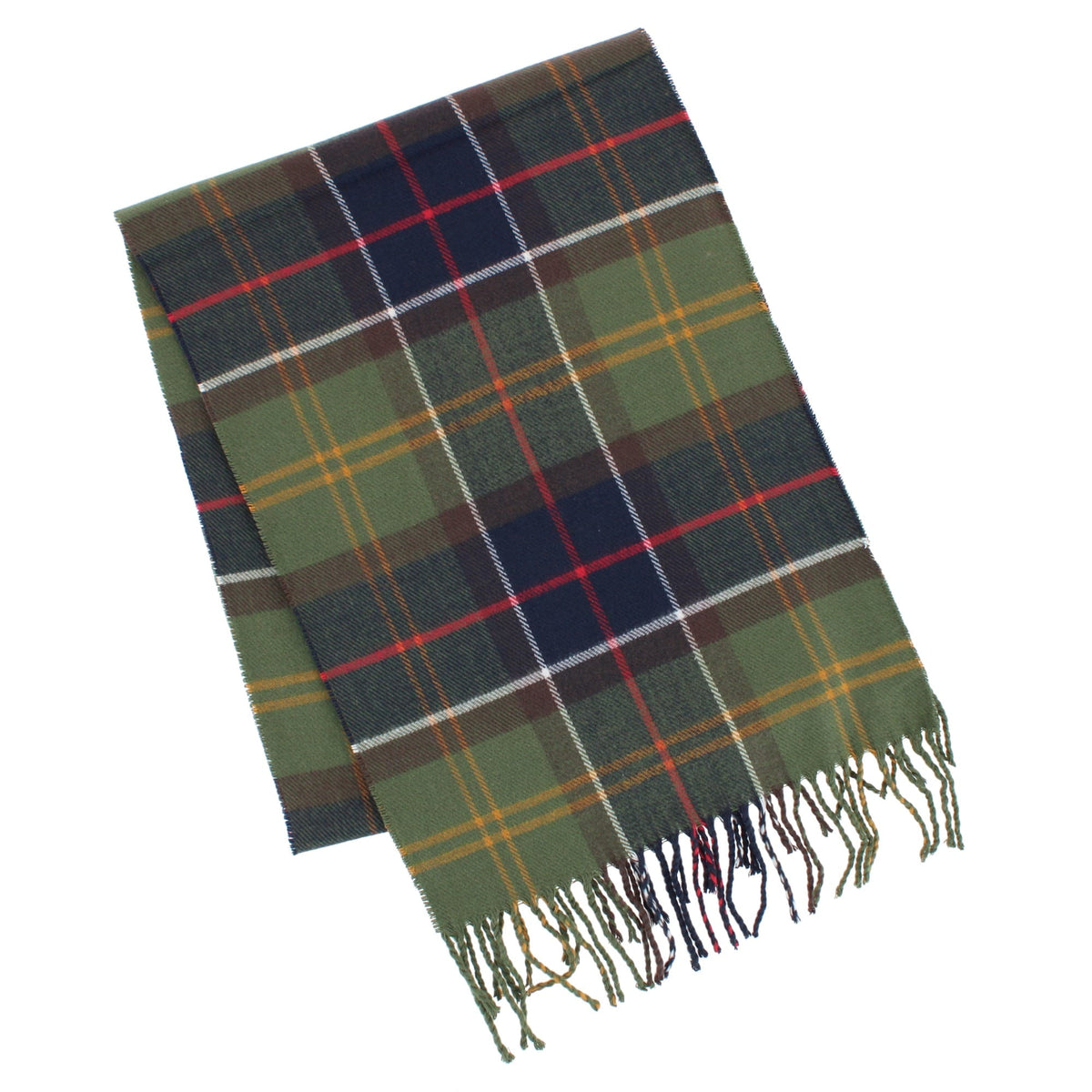 David & Young Soft Plaid Winter Scarf for Men & Women Cozy Fringe - Olive