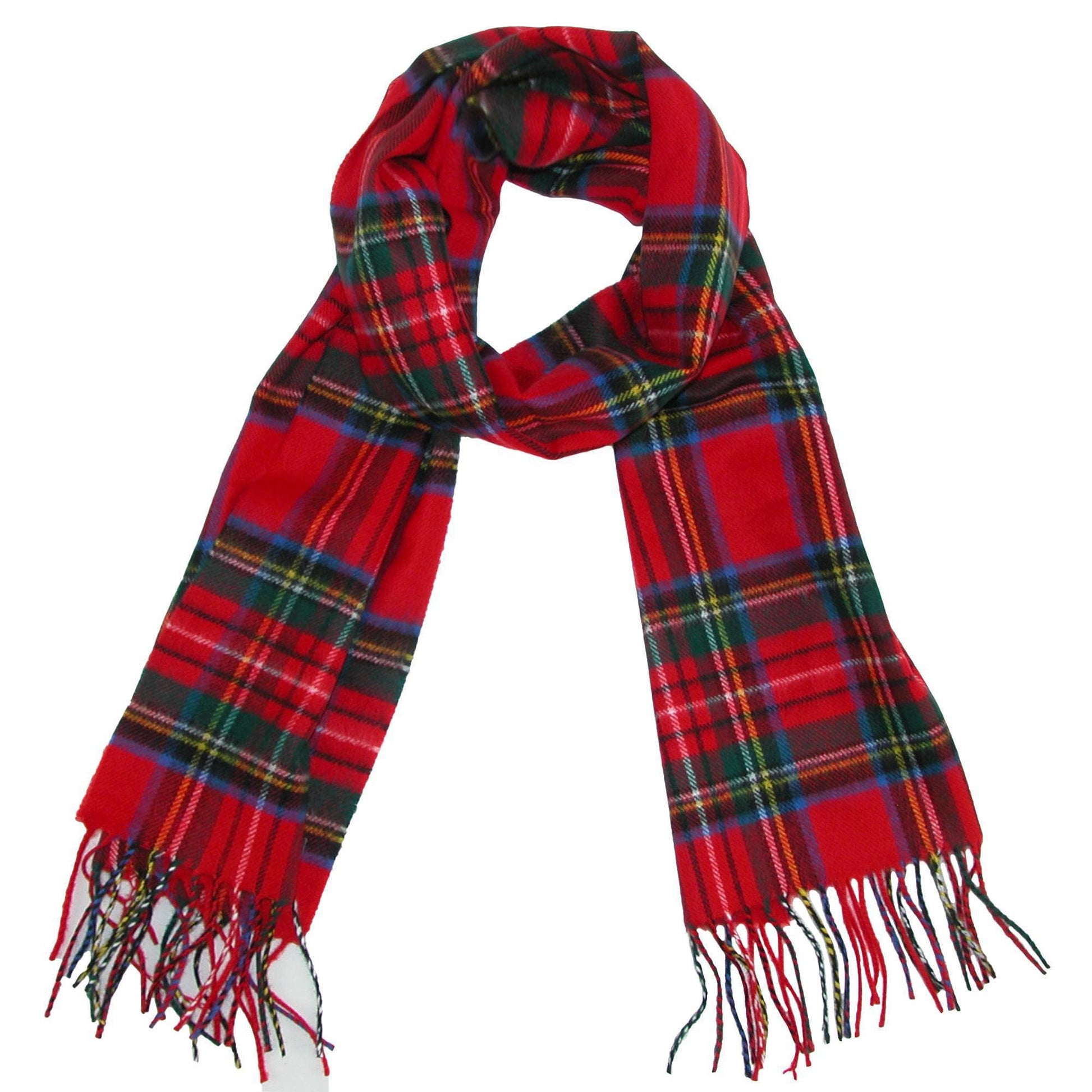 David & Young Soft Plaid Winter Scarf - Red and Green