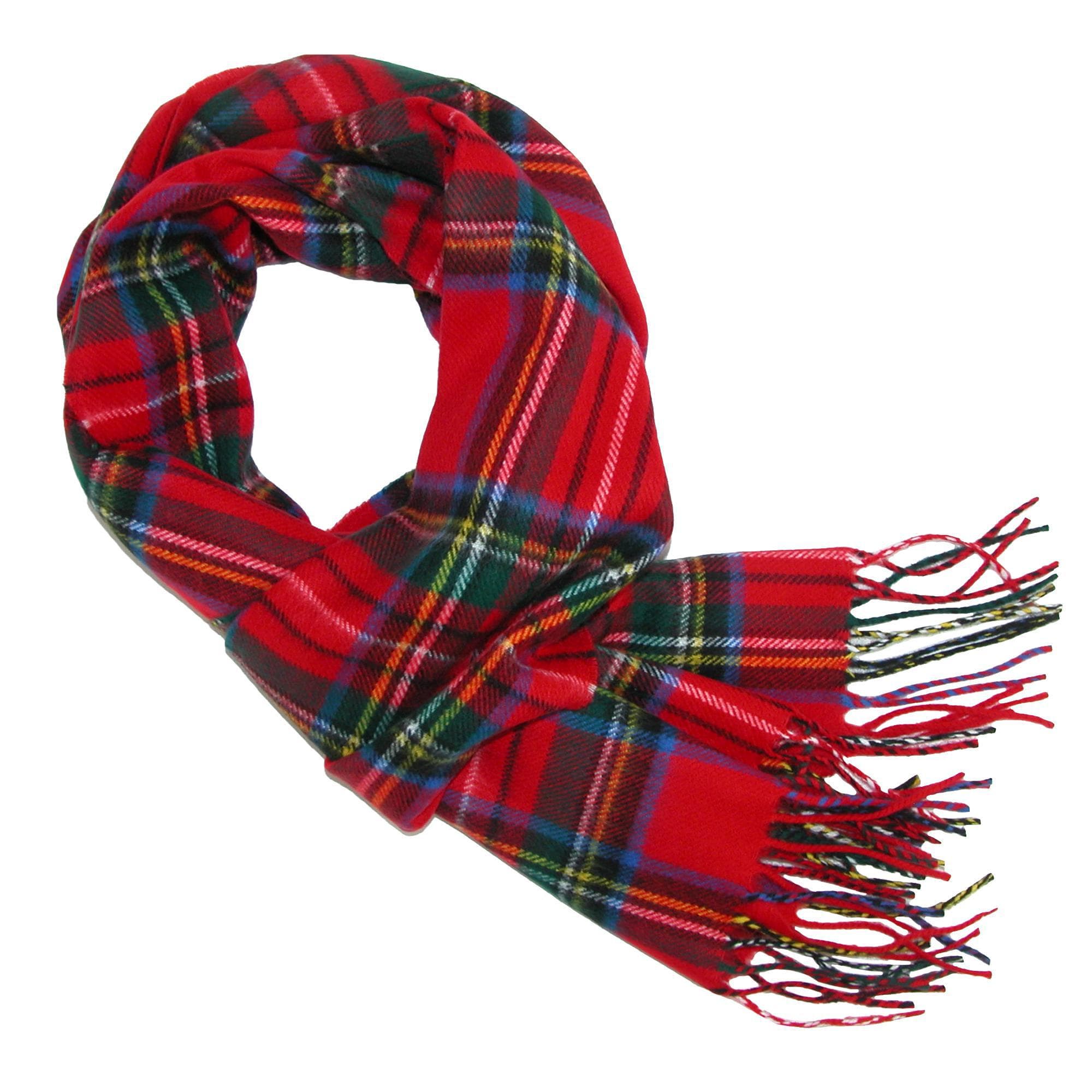 David & Young Soft Plaid Winter Scarf - Red and Green