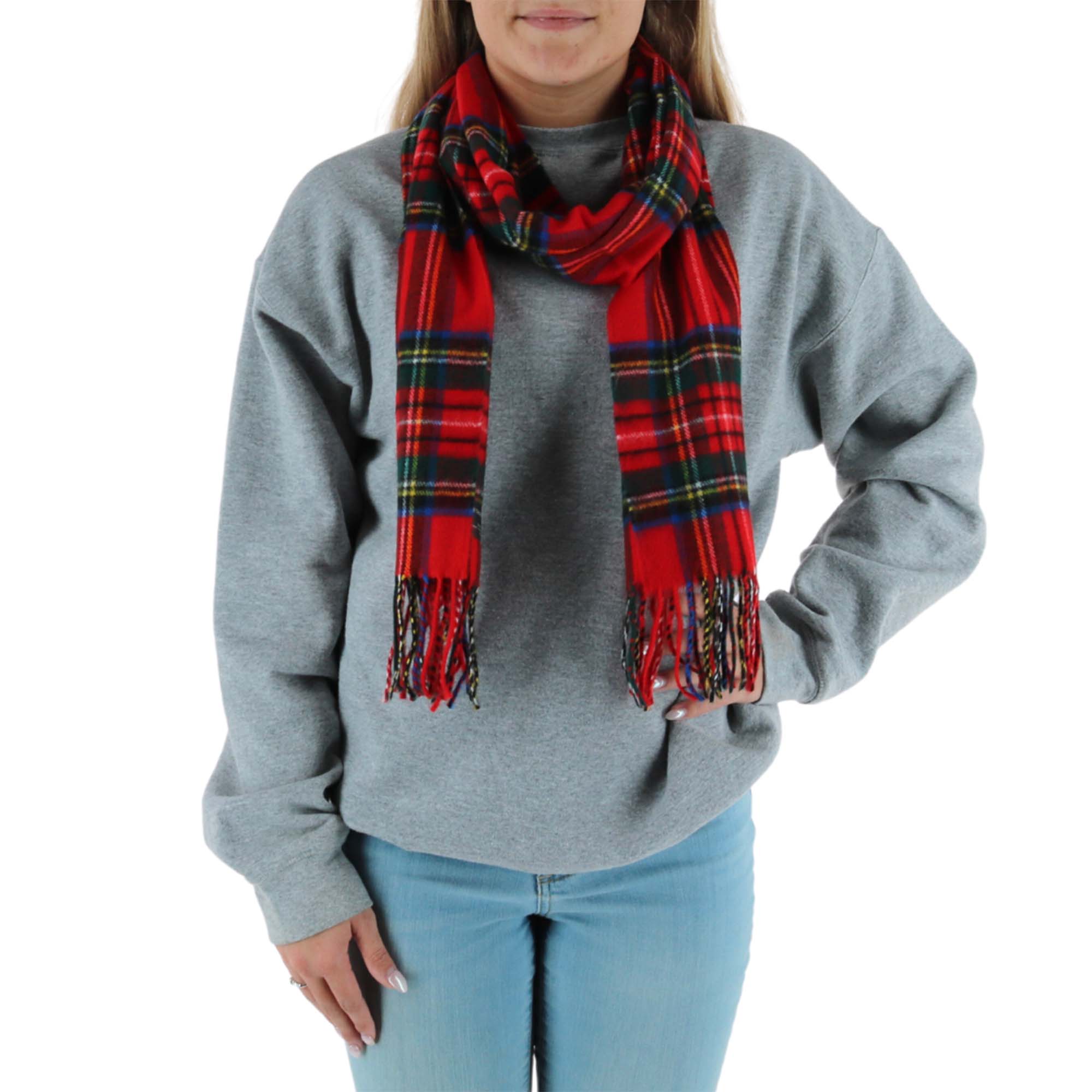 David & Young Soft Plaid Winter Scarf - Red and Green
