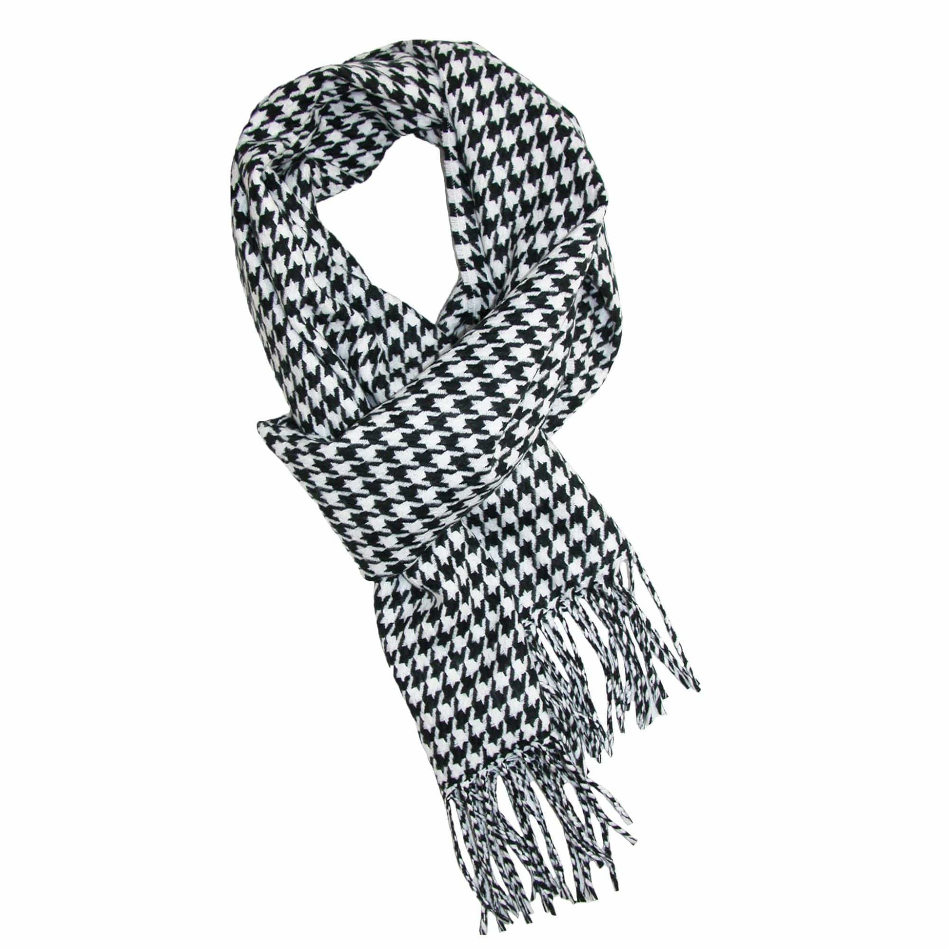 David & Young Softer Than Cashmere Houndstooth Winter Scarf - Black