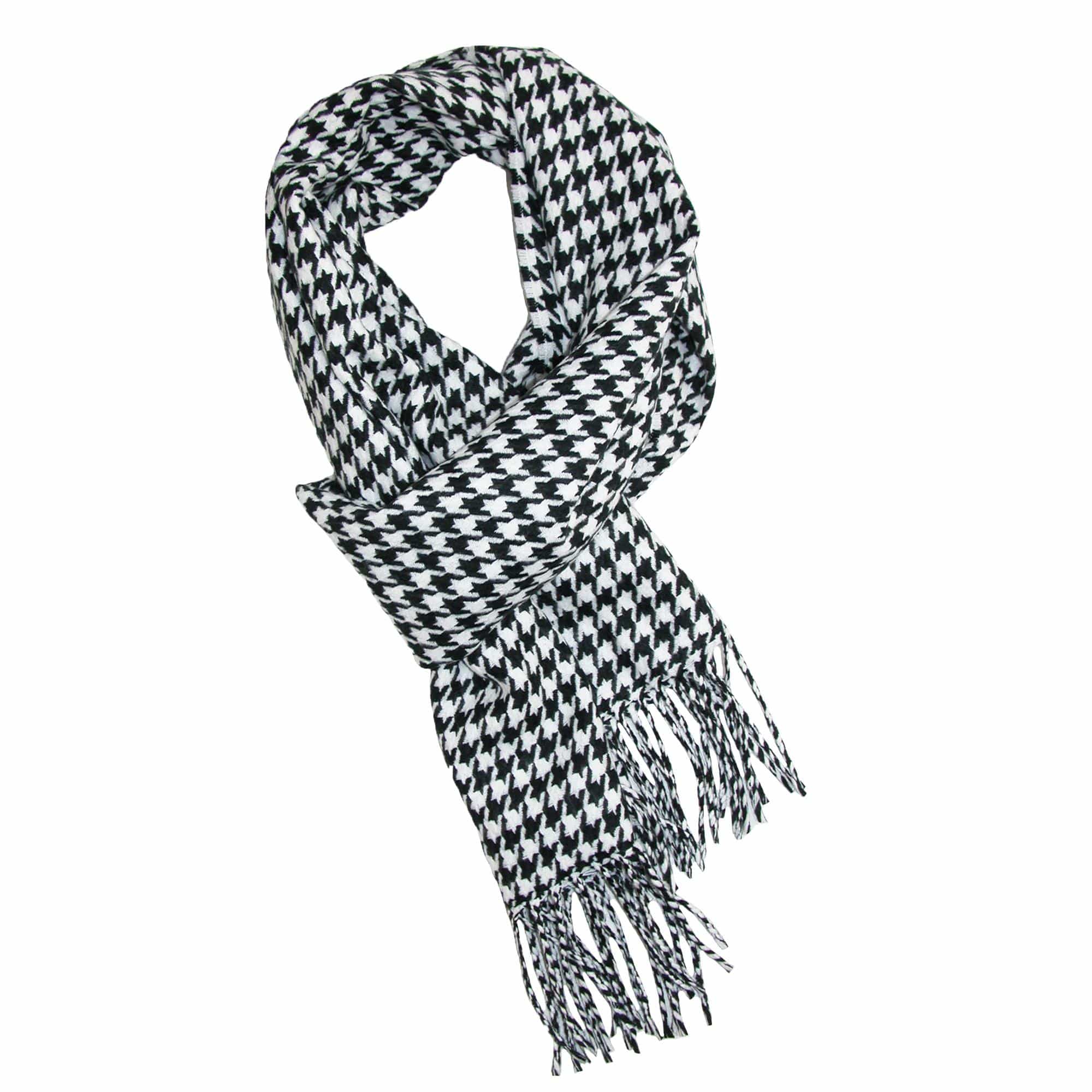 David & Young Softer Than Cashmere Houndstooth Winter Scarf - Black