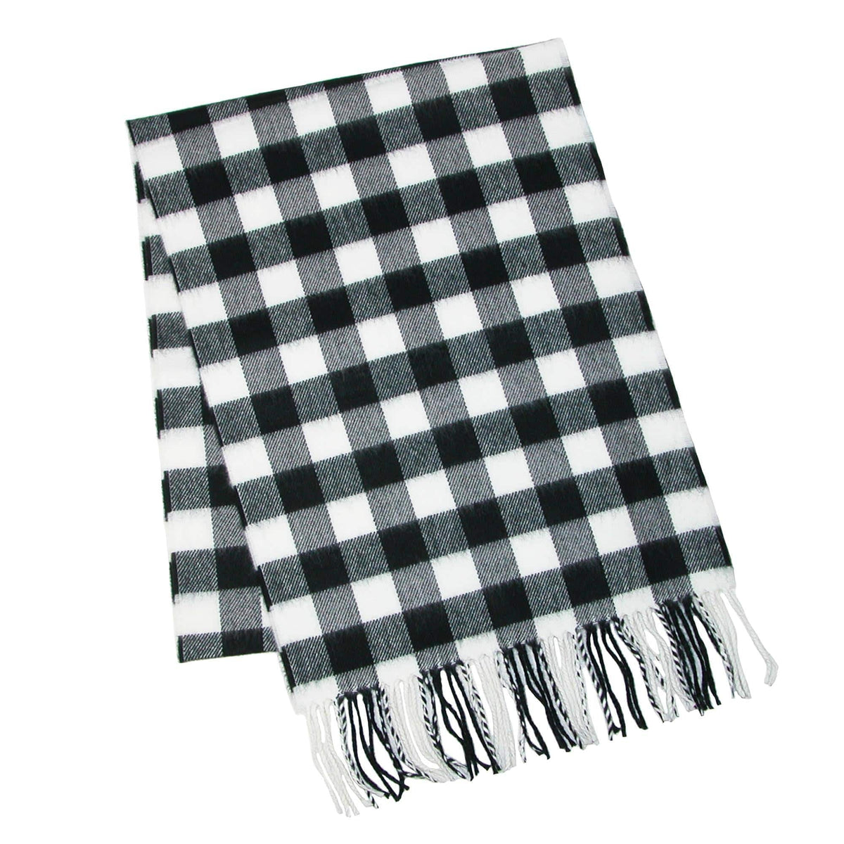 David & Young Softer Than Cashmere Buffalo Plaid Winter Scarf - Black