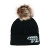 Women's Mama Bear Beanie Hat with Houndstooth Patch