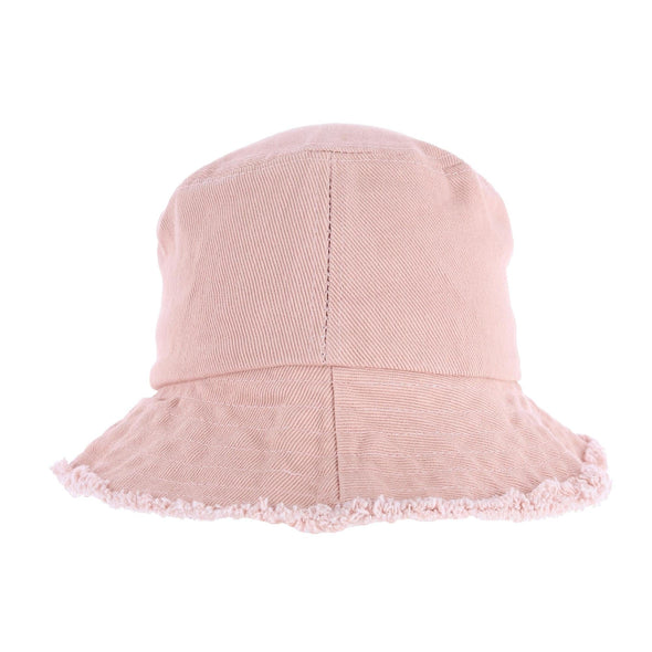 Women's Distressed Bucket Hat with Frayed Edges