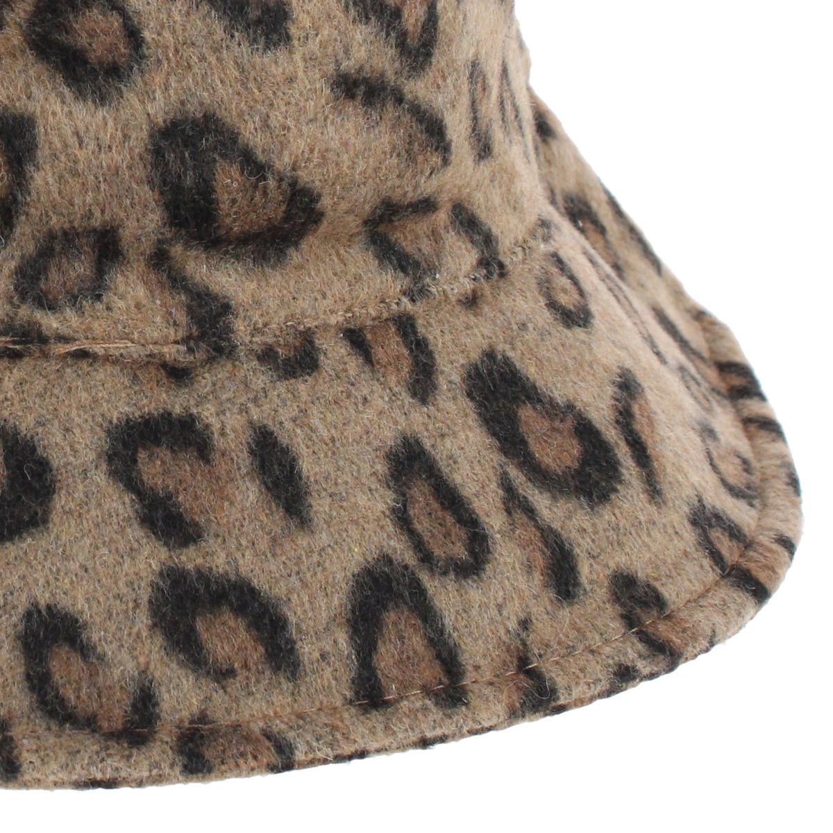 David & Young Women's Fur Leopard Print Bucket Hat - Brown