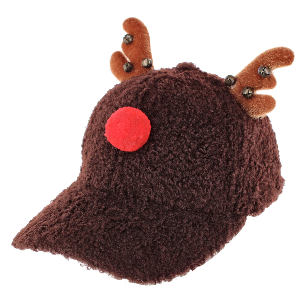 David & Young Women's Christmas Reindeer Sherpa Baseball Cap - Brown