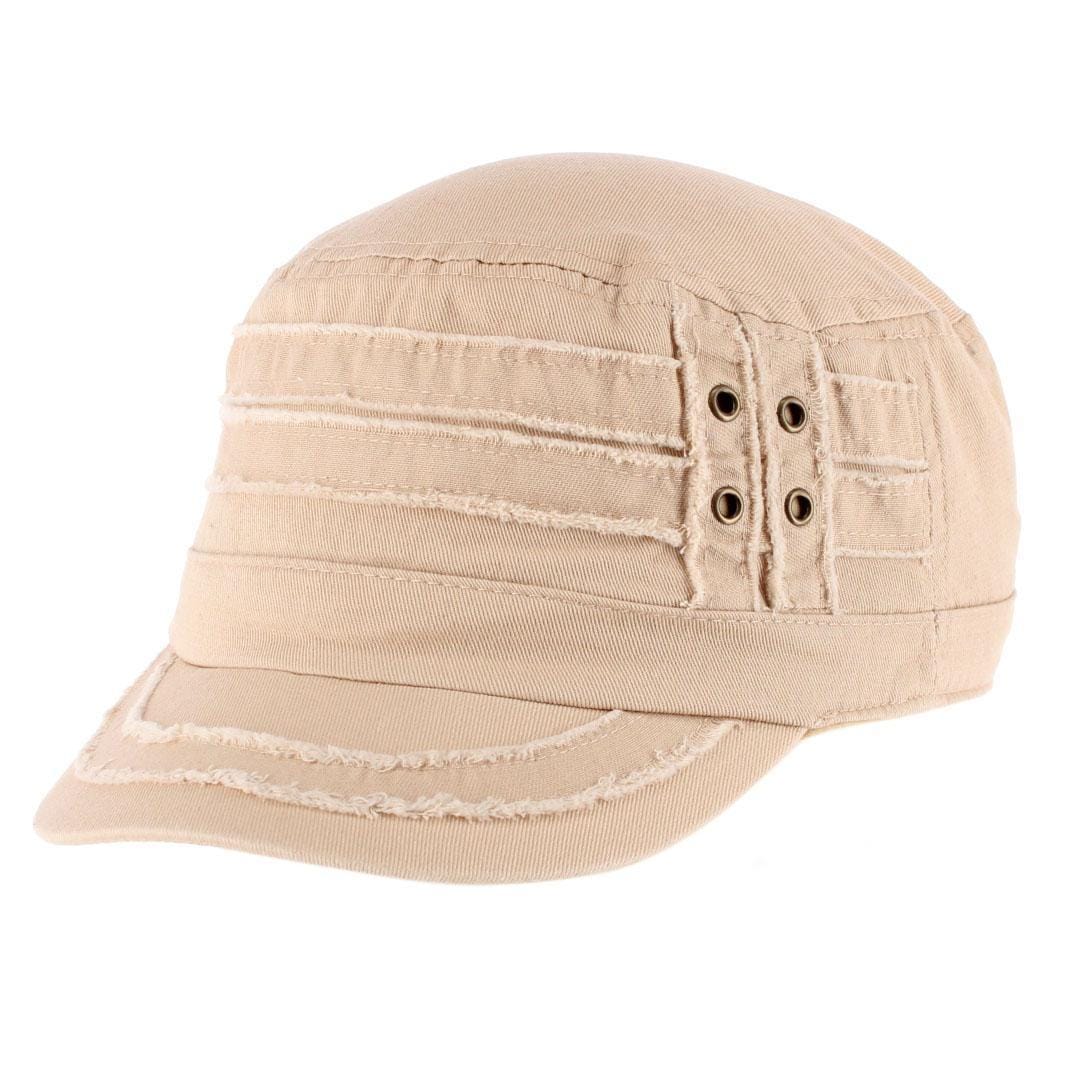 CTM® Women's Distressed Cadet Hat - Beige