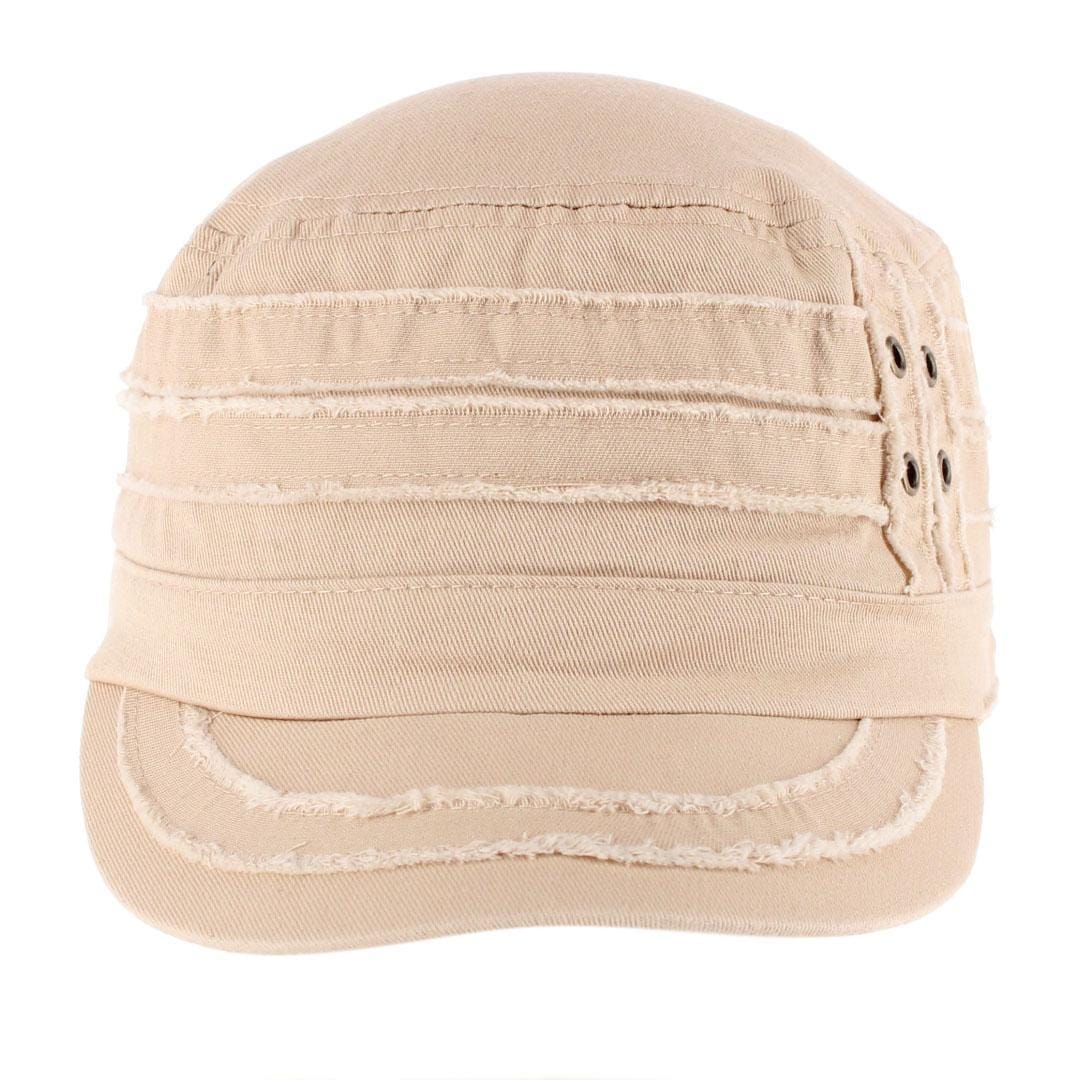 CTM® Women's Distressed Cadet Hat - Beige
