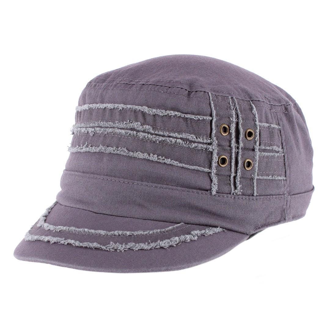CTM® Women's Distressed Cadet Hat - Dark Grey