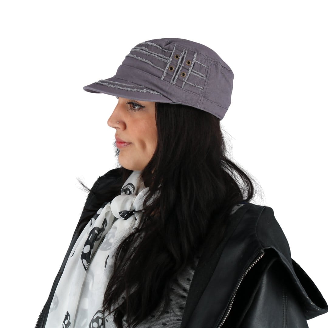 CTM® Women's Distressed Cadet Hat - Dark Grey