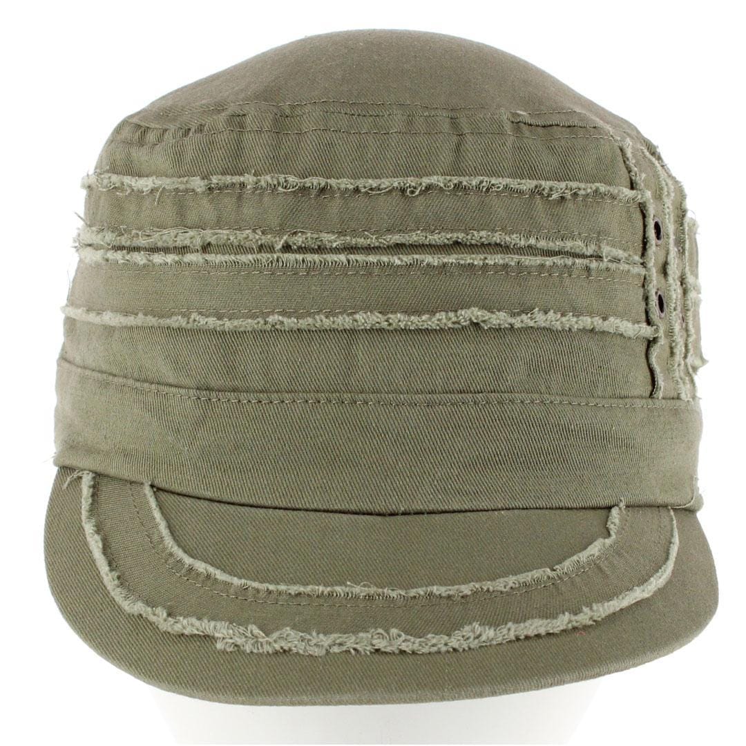 CTM® Women's Distressed Cadet Hat - Olive