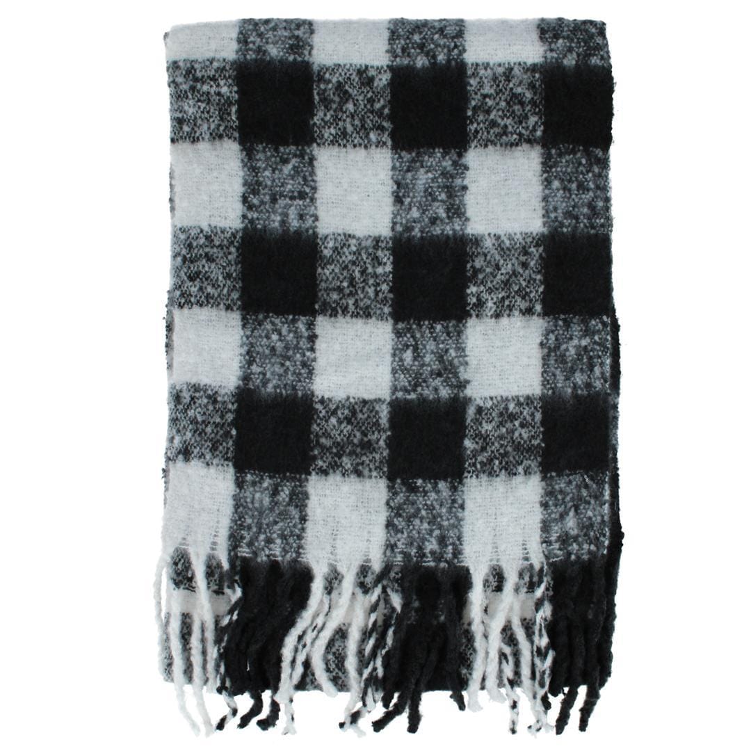 David & Young Women's Thick Buffalo Plaid Winter Scarf - Black/White