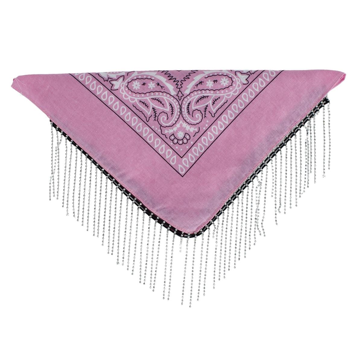 David & Young Women's 21 x 21 inch Bandana with Rhinestone Trims - Pink