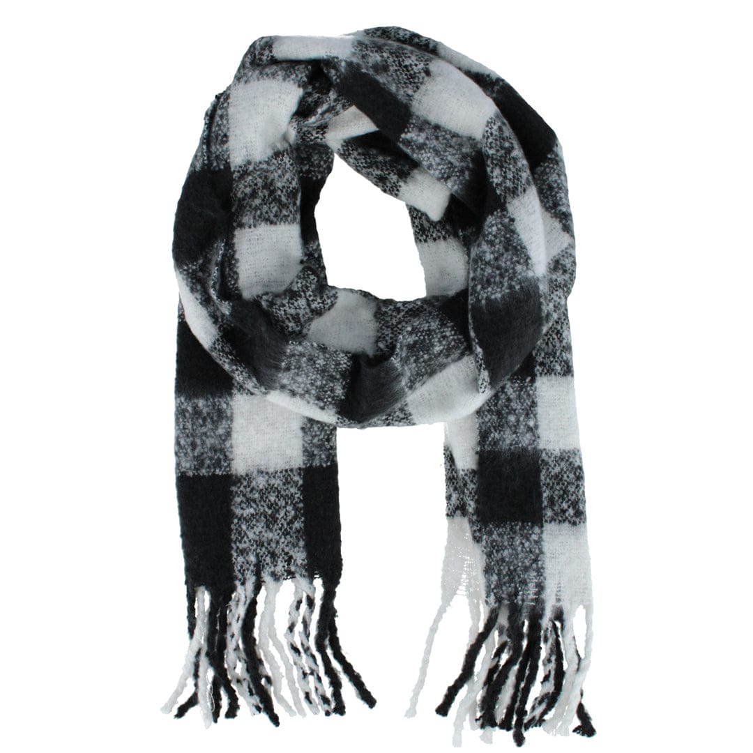 David & Young Women's Thick Buffalo Plaid Winter Scarf - Black/White