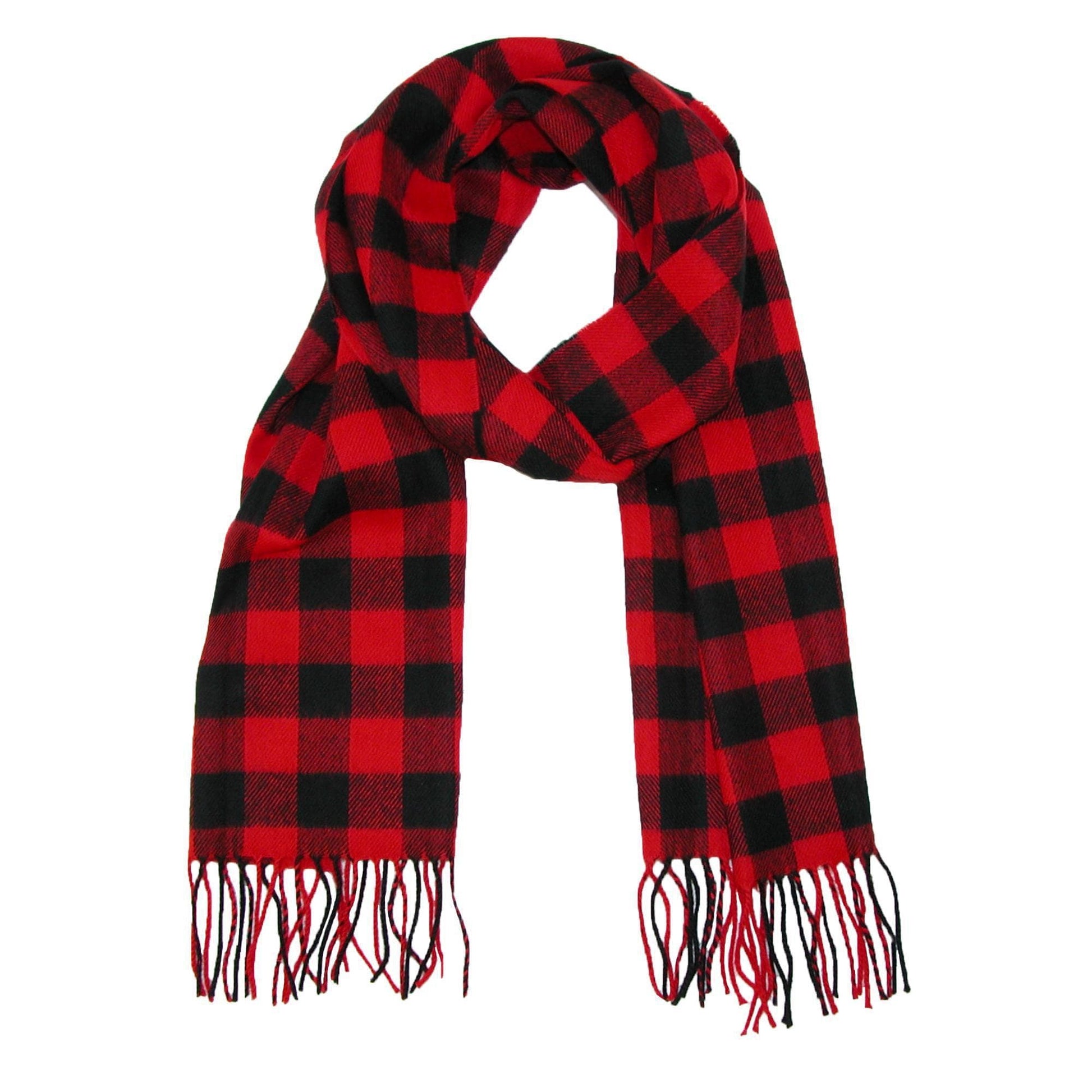 David & Young Women's Mama Bear Beanie and Matching Buffalo Plaid Scarf Set - Gray
