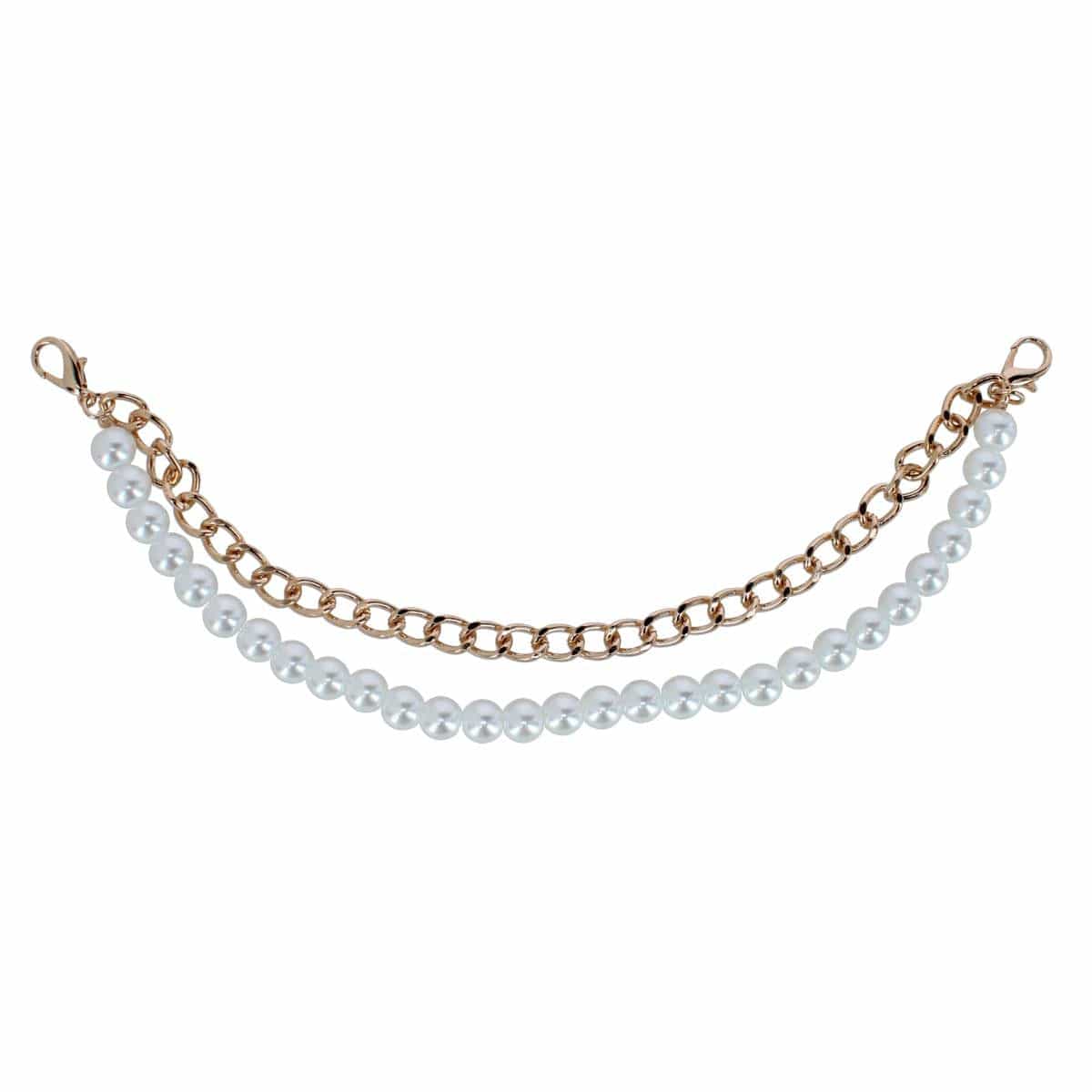 CTM® Gold Trucker Hat Chain Accessory with Pearls - Gold Trucker Hat Chain Accessory with Pearls