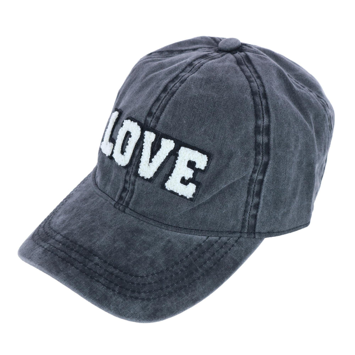 David & Young Women's Chenille Love Lettered Baseball Cap Hat - Black