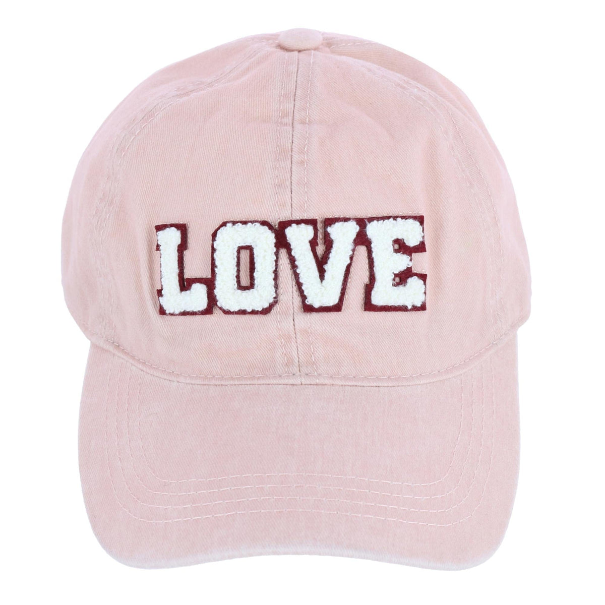 David & Young Women's Chenille Love Lettered Baseball Cap Hat - Dusty Pink