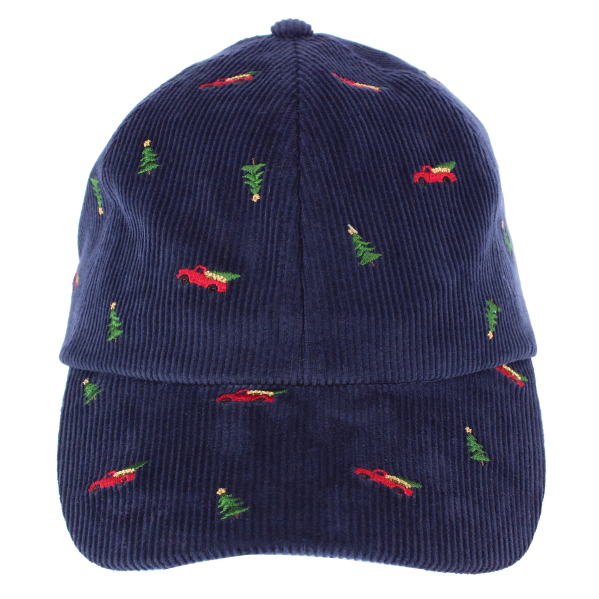 David & Young Women's Corduroy Christmas Truck and Tree Baseball Cap - Navy
