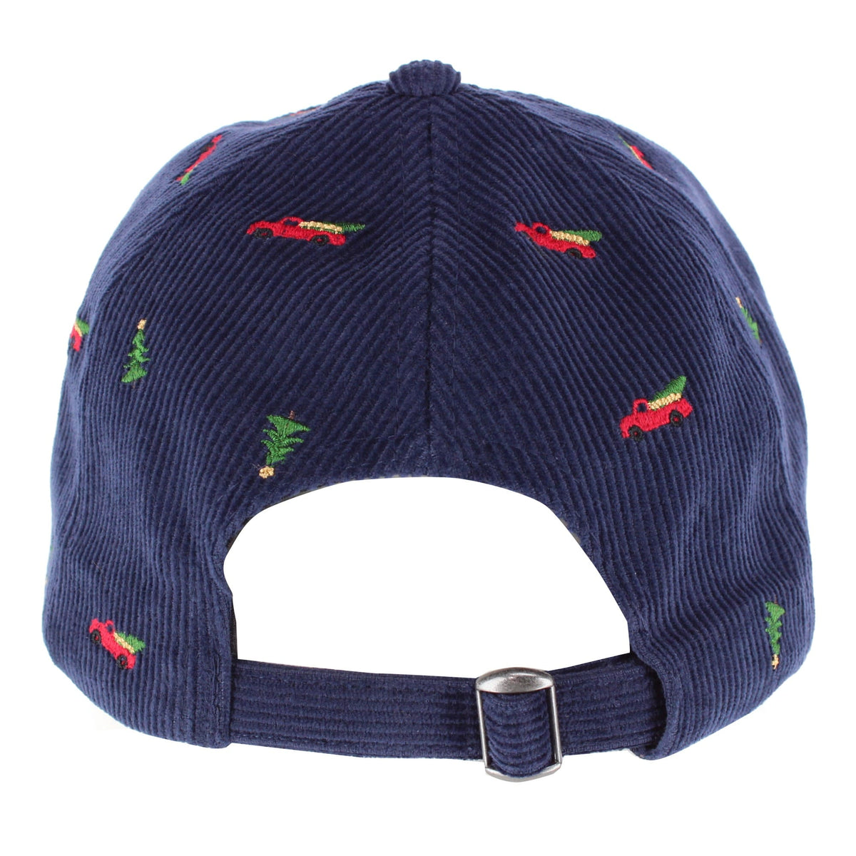 David & Young Women's Corduroy Christmas Truck and Tree Baseball Cap - Navy