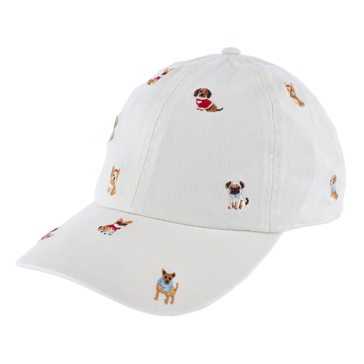 David & Young Women's Many Dogs Embroidered Baseball Hat - Beige