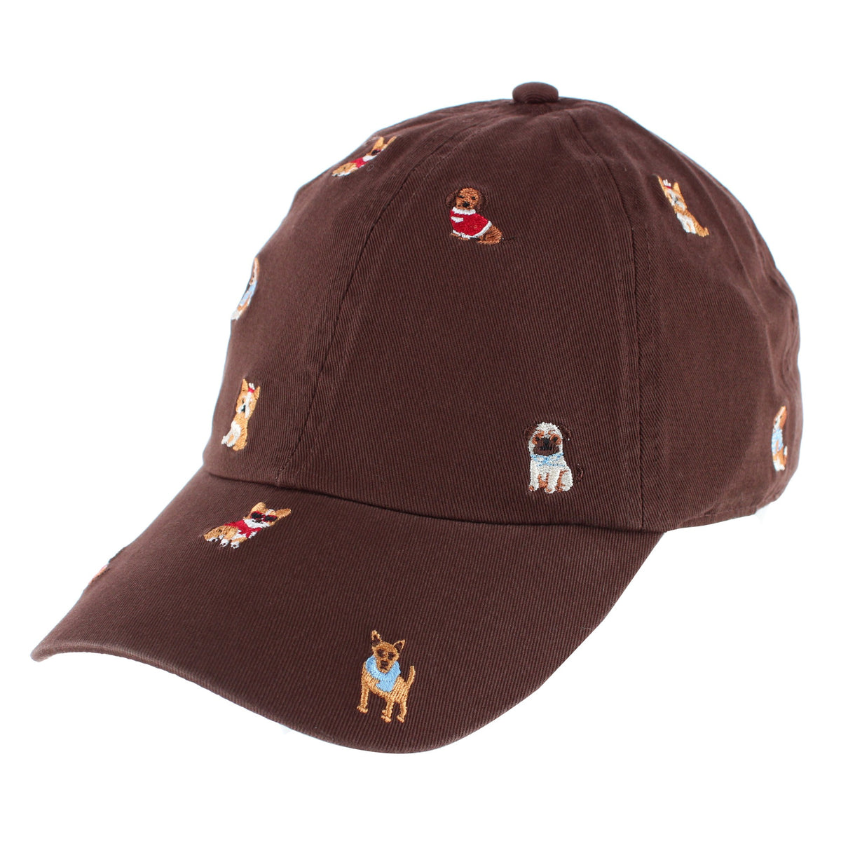 David & Young Women's Many Dogs Embroidered Baseball Hat - Brown