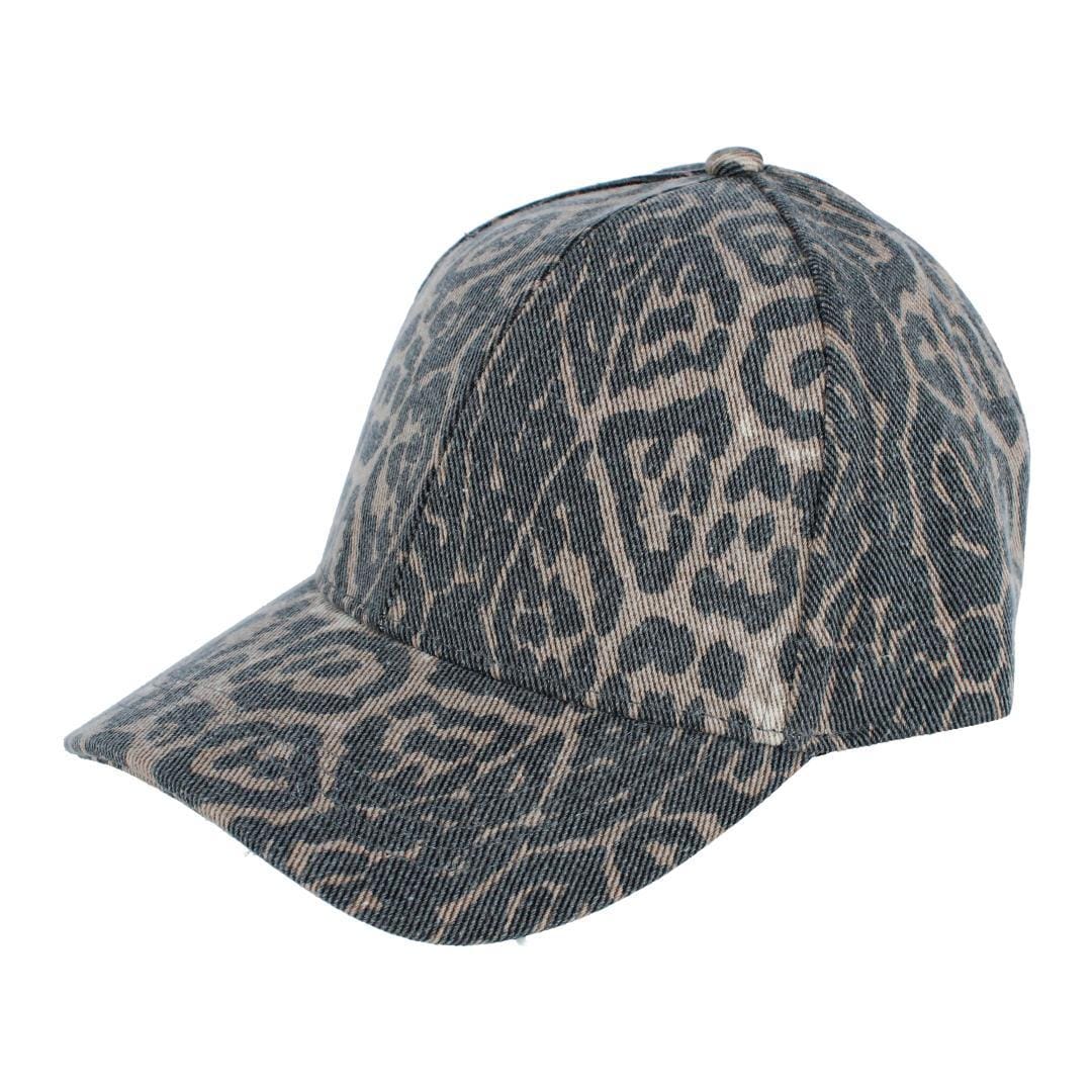 David & Young Women's Washed Leopard Print Baseball Cap - Tan