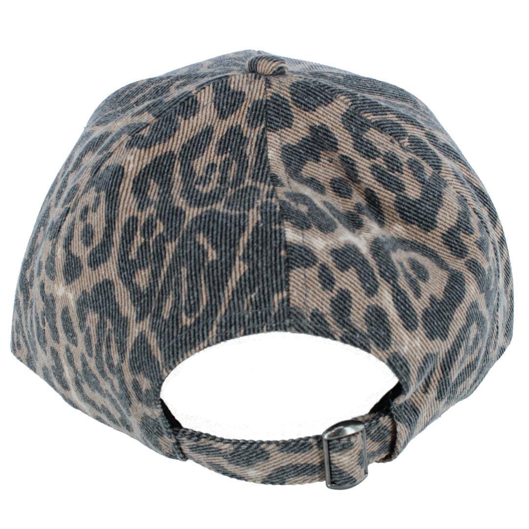 David & Young Women's Washed Leopard Print Baseball Cap - Tan