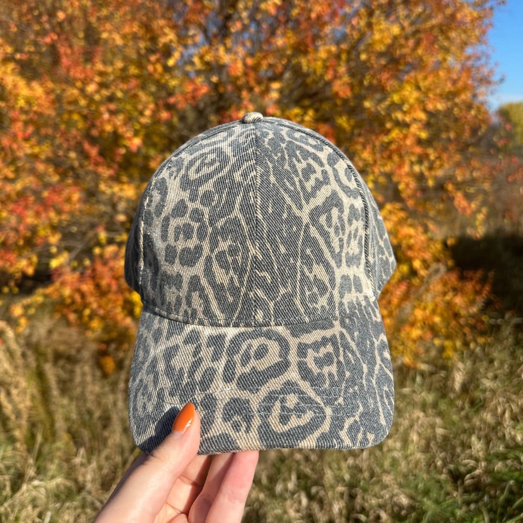 David & Young Women's Washed Leopard Print Baseball Cap - Tan
