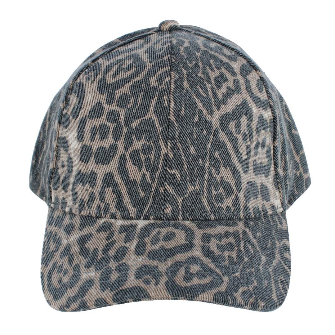 David & Young Women's Washed Leopard Print Baseball Cap - Women's Washed Leopard Print Baseball Cap