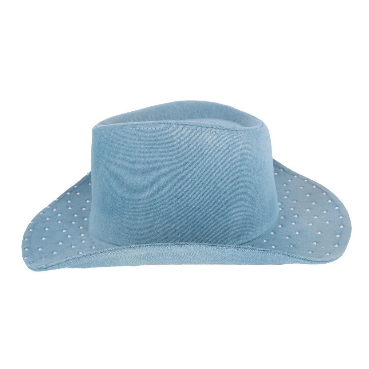 David & Young Women's Glitter Embellished Denim Cowboy Hat - Denim