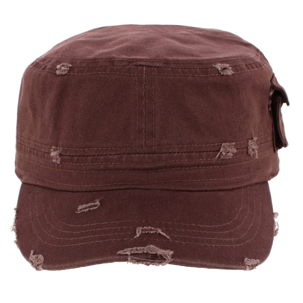 CTM® Women's Distressed Cadet with Side Pocket - Brown