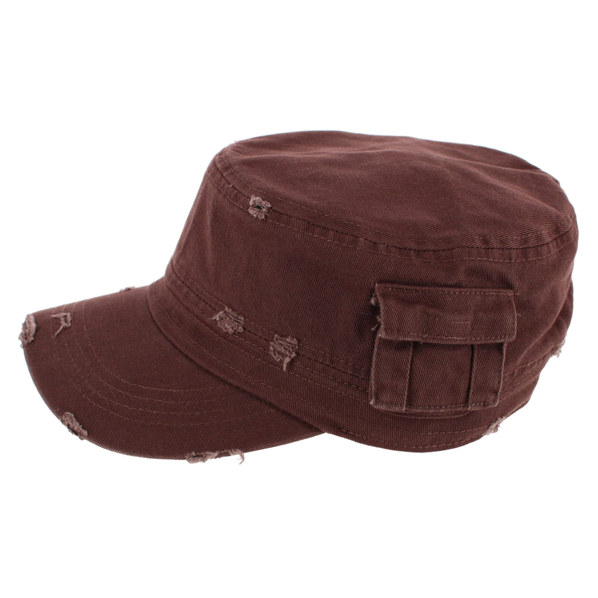 CTM® Women's Distressed Cadet with Side Pocket - Brown