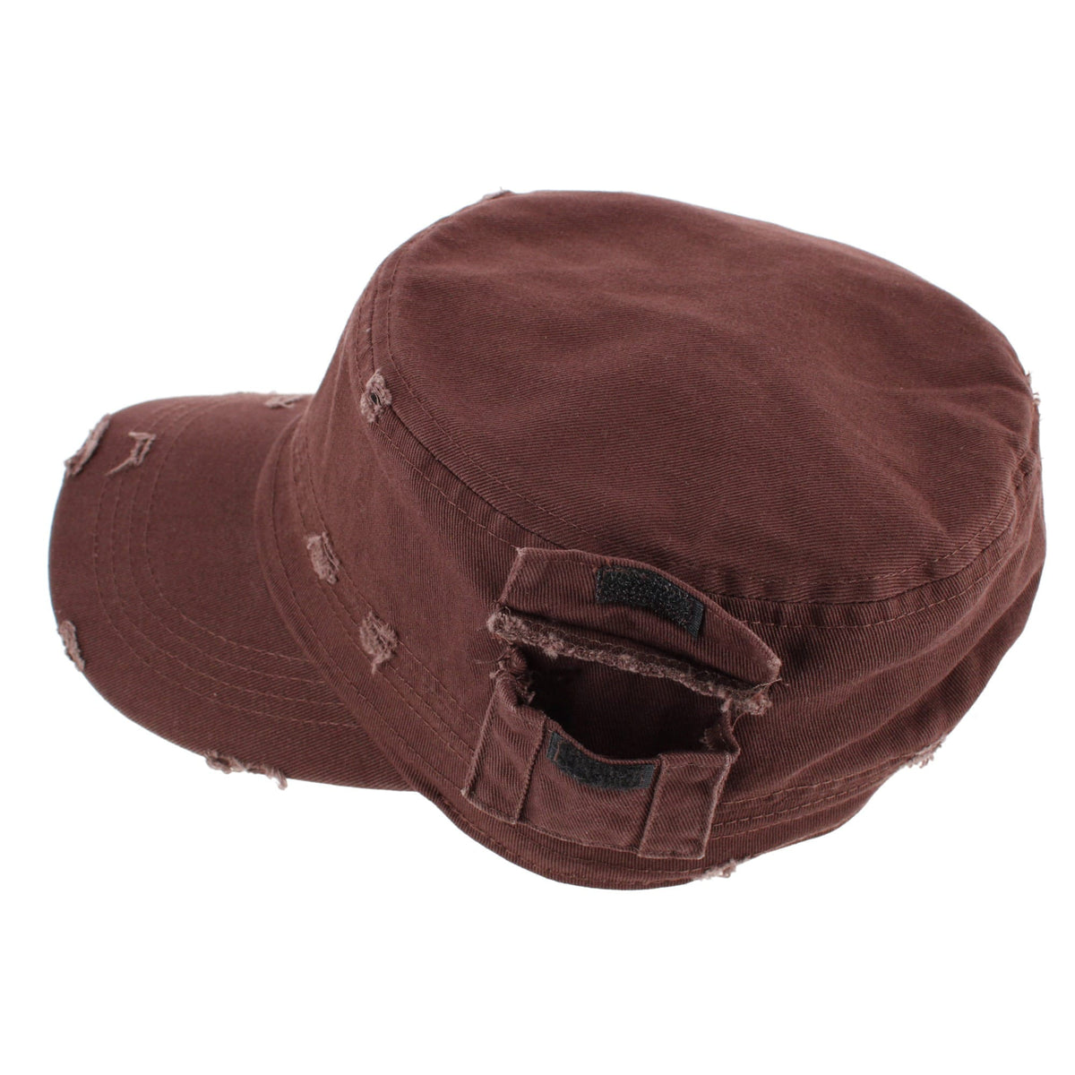 CTM® Women's Distressed Cadet with Side Pocket - Brown