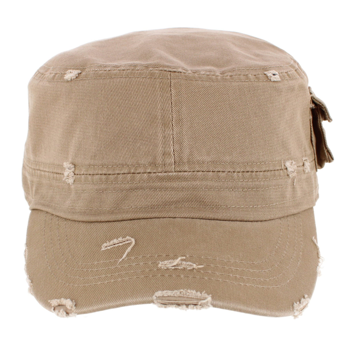 CTM® Women's Distressed Cadet with Side Pocket - Khaki