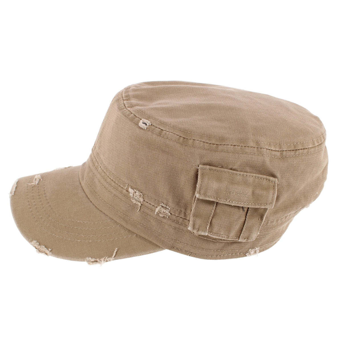 CTM® Women's Distressed Cadet with Side Pocket - Khaki