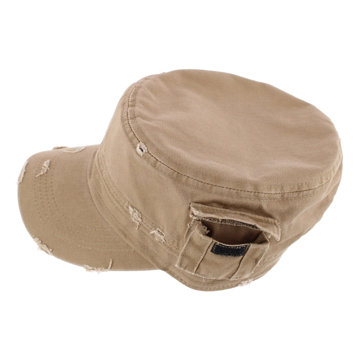 CTM® Women's Distressed Cadet with Side Pocket - Khaki