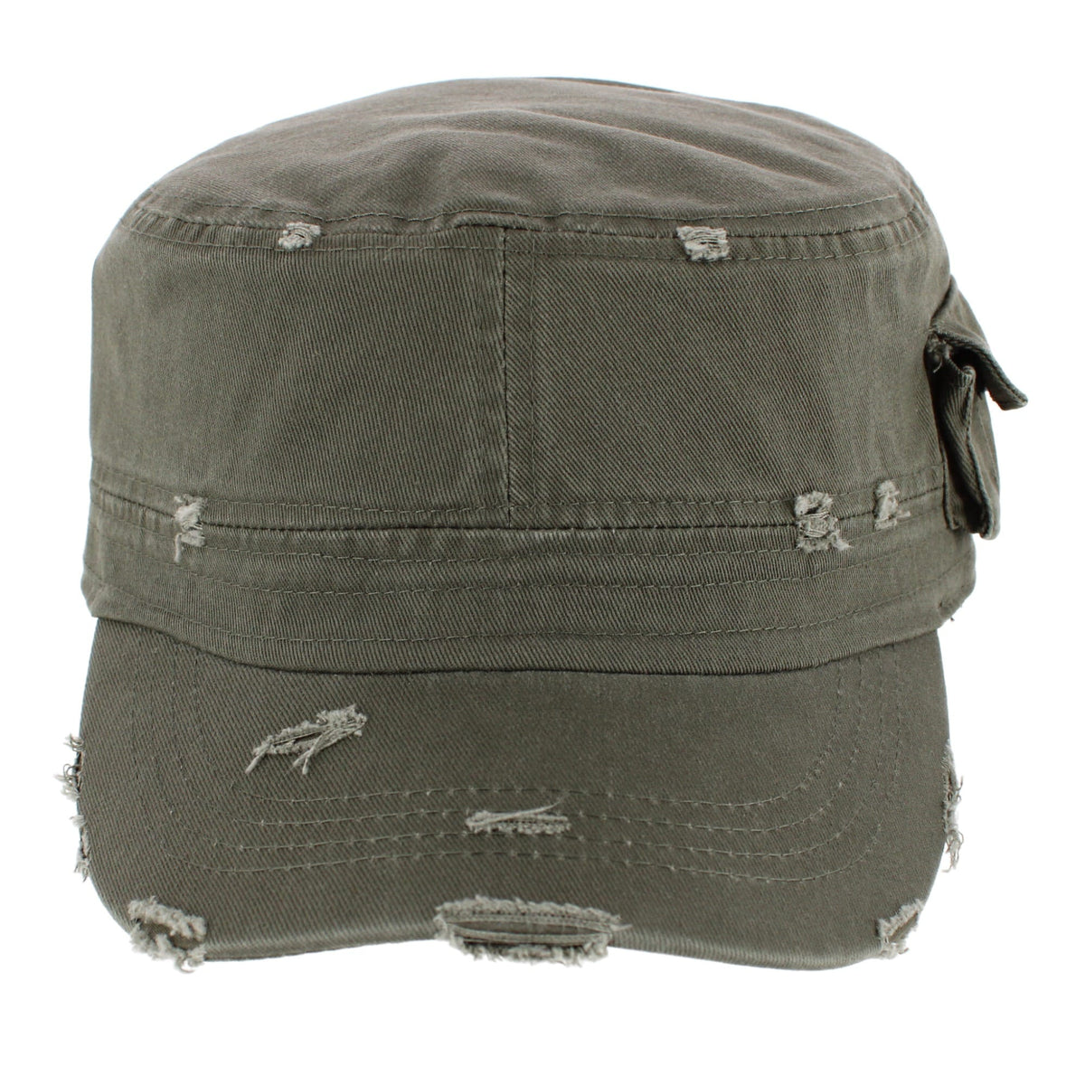 CTM® Women's Distressed Cadet with Side Pocket - Olive