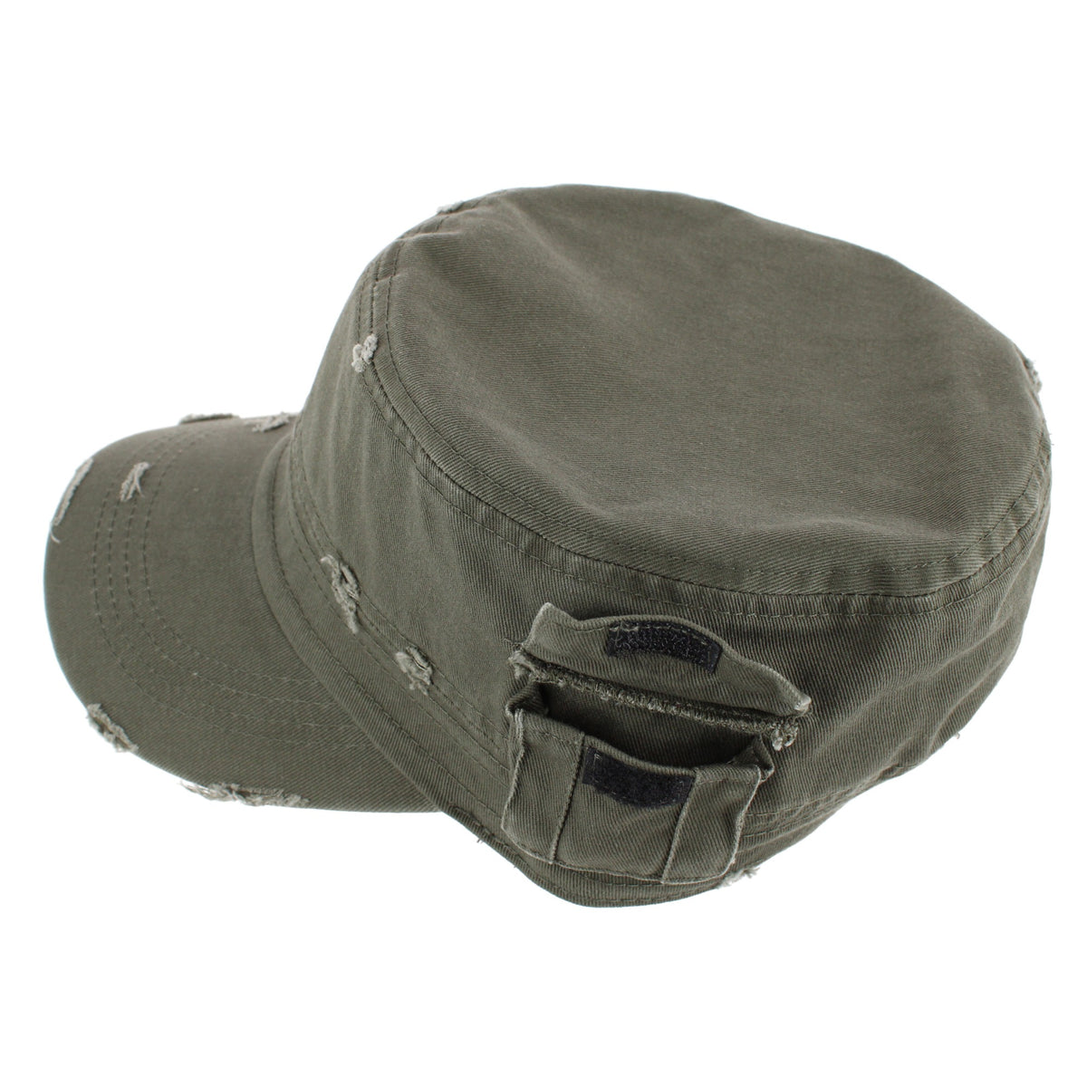 CTM® Women's Distressed Cadet with Side Pocket - Olive