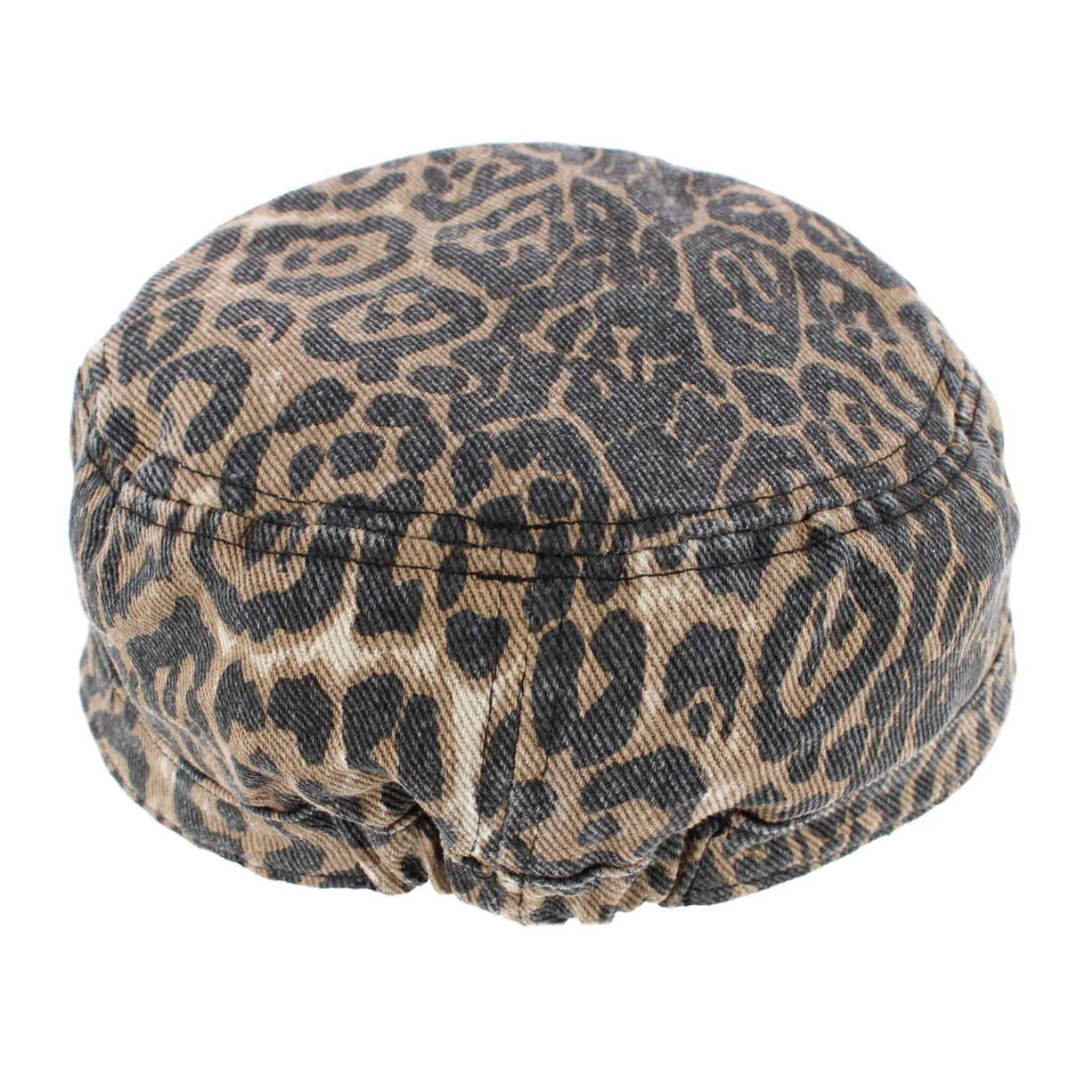 CTM® Women's Leopard Print Cadet Hat - Tan