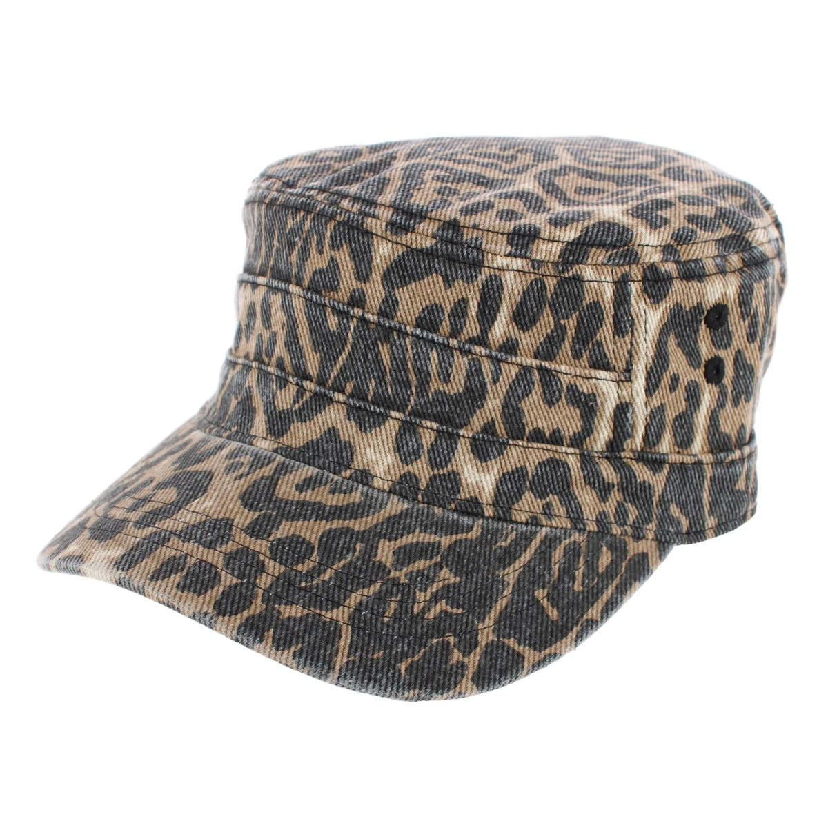 CTM® Women's Leopard Print Cadet Hat - Women's Leopard Print Cadet Hat