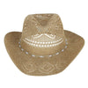 Women's Straw Cowboy Hat with Pearl Hatband