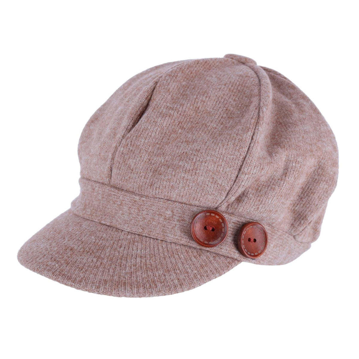 David & Young Women's Brushed Knit Jersey Cabbie Hat - Beige