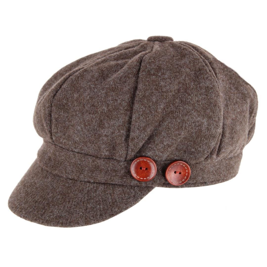David & Young Women's Brushed Knit Jersey Cabbie Hat - Brown