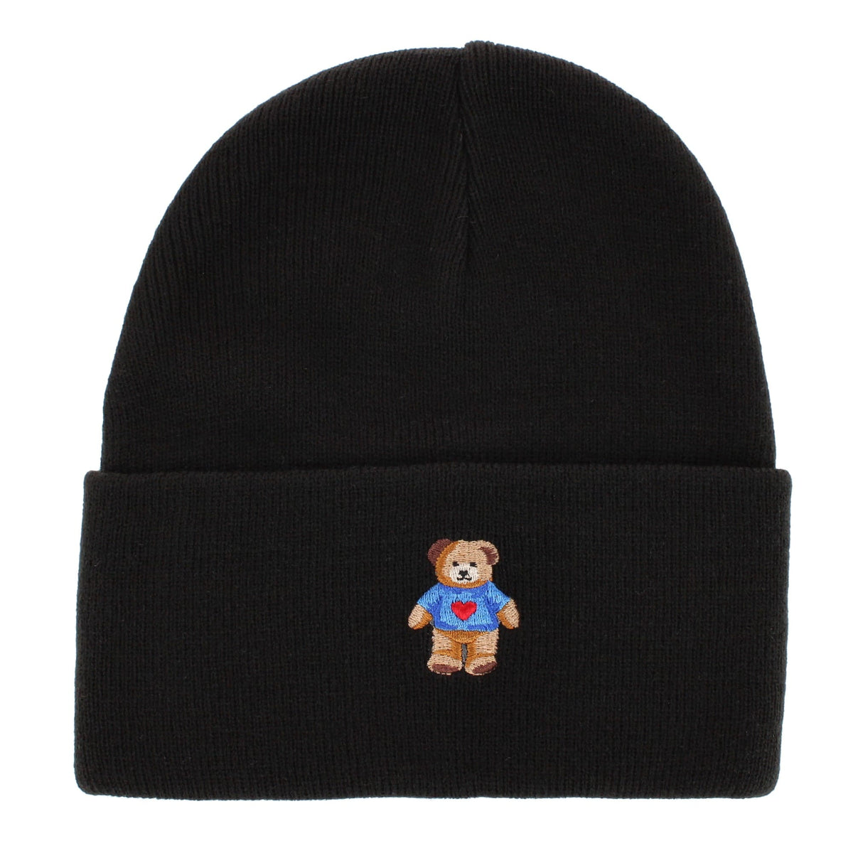 David & Young Women's Teddy Bear Embroidery Knit Winter Beanie Hat - Women's Teddy Bear Embroidery Knit Winter Beanie Hat