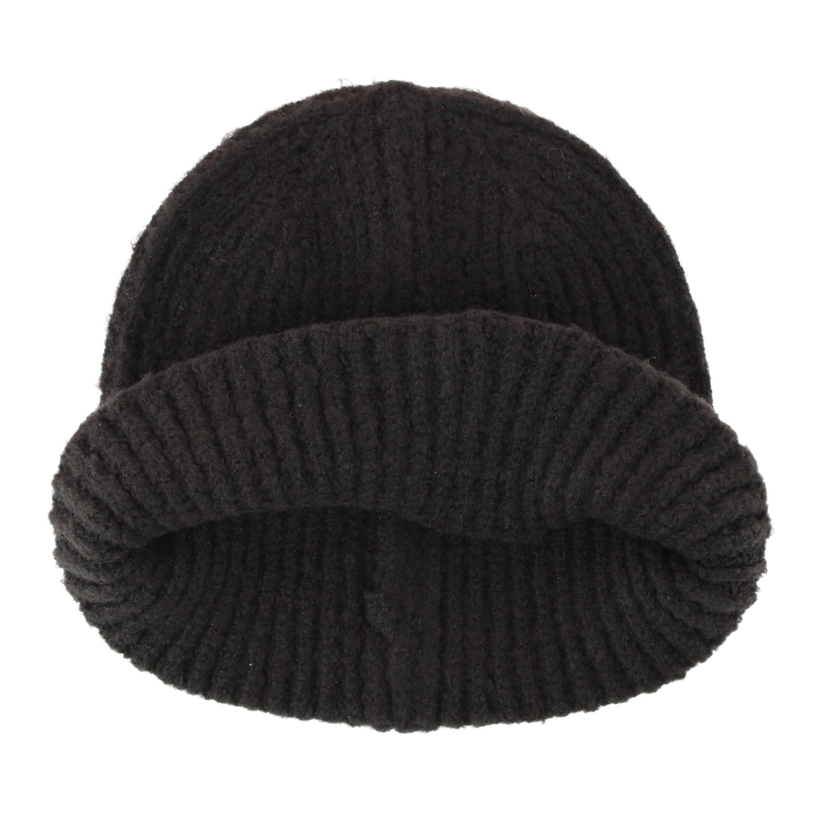 David & Young Women's Teddy Bear Embroidery Ribbed Knit Winter Beanie Hat - Black