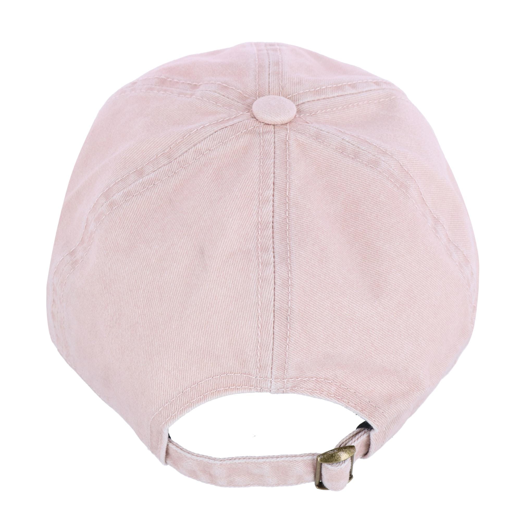 David & Young Women's Blessed Embroidered Denim Baseball Cap Hat - Dusty Pink